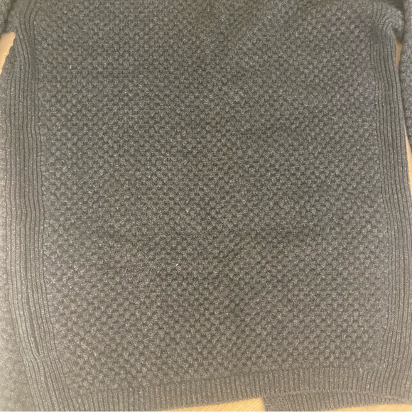 Vince Honeycomb Wool Yak Open Front Oversized Cardigan Sz L Charcoal Gray - Picture 4 of 6